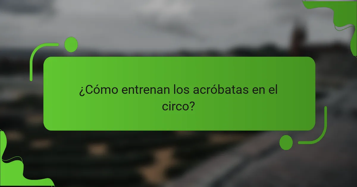 ¿Cómo entrenan los acróbatas en el circo?