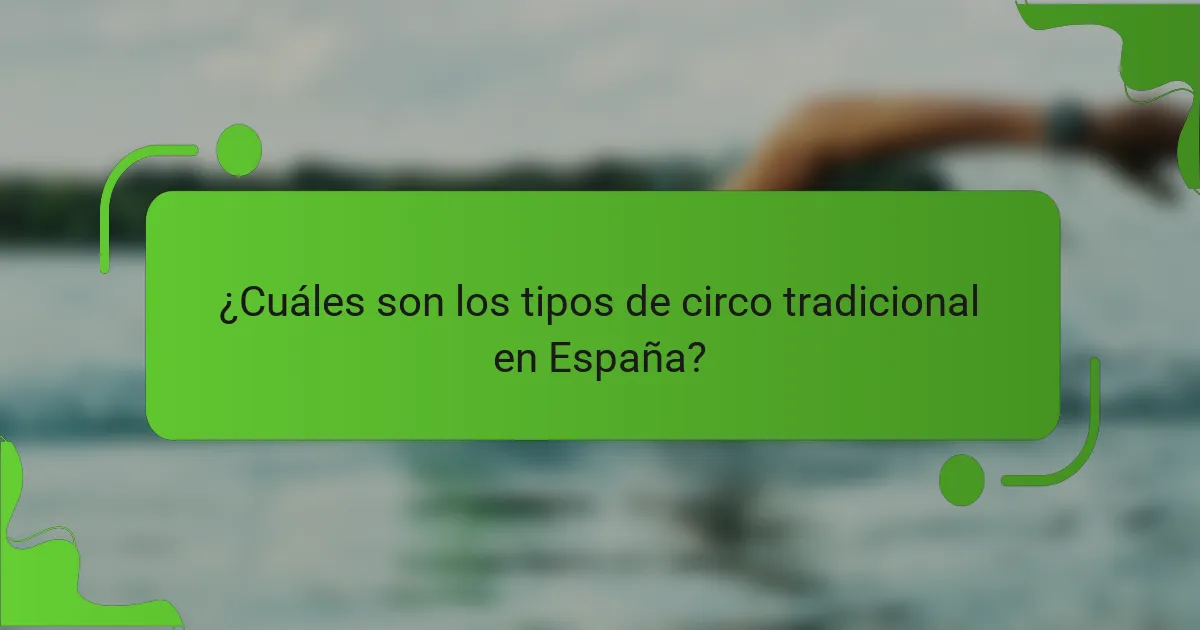 ¿Cuáles son los tipos de circo tradicional en España?