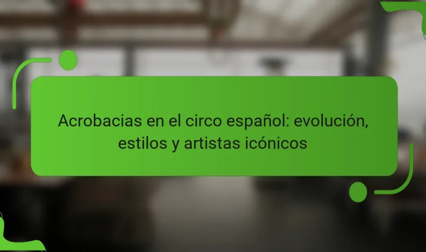 Acrobacias en el circo español: evolución, estilos y artistas icónicos