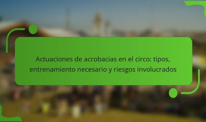 Actuaciones de acrobacias en el circo: tipos, entrenamiento necesario y riesgos involucrados