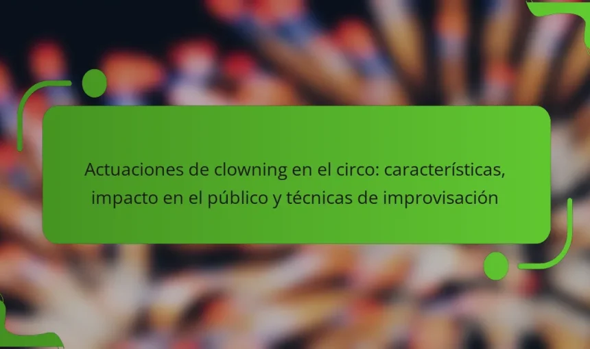 Actuaciones de clowning en el circo: características, impacto en el público y técnicas de improvisación