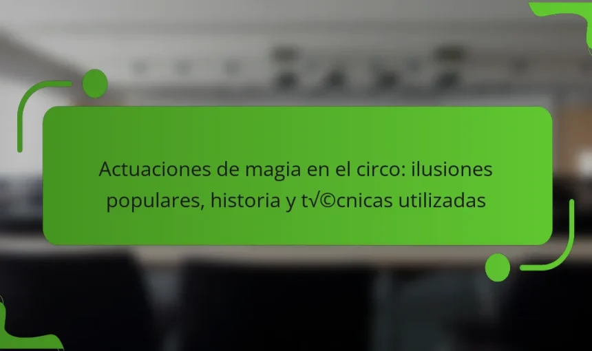 Actuaciones de magia en el circo: ilusiones populares, historia y técnicas utilizadas