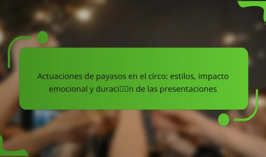 Actuaciones de payasos en el circo: estilos, impacto emocional y duración de las presentaciones