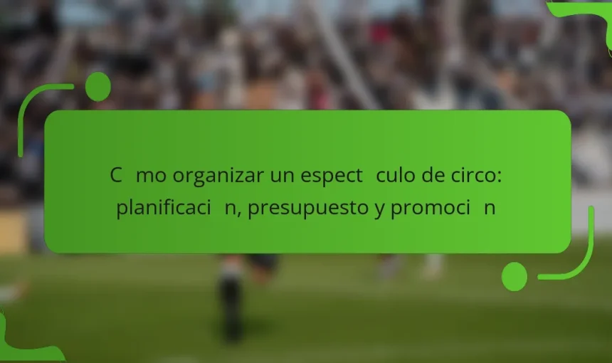 Cómo organizar un espectáculo de circo: planificación, presupuesto y promoción