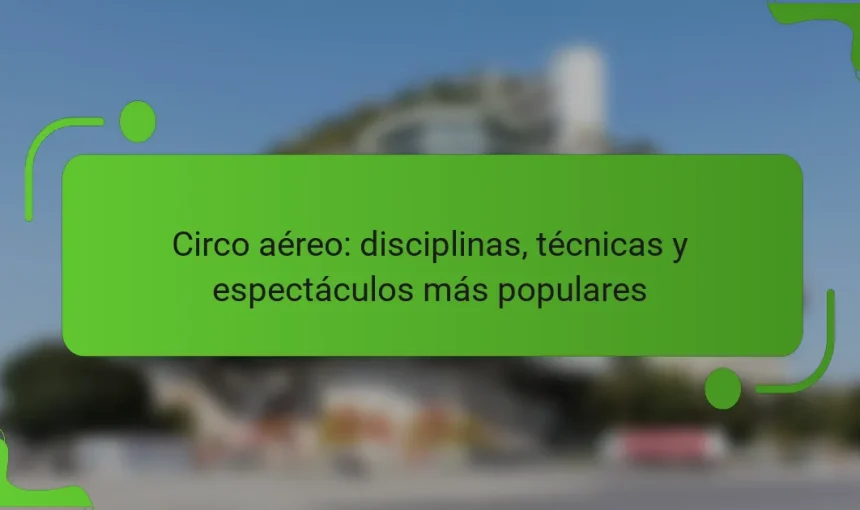 Circo aéreo: disciplinas, técnicas y espectáculos más populares
