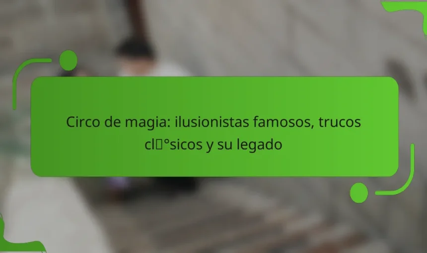 Circo de magia: ilusionistas famosos, trucos clásicos y su legado