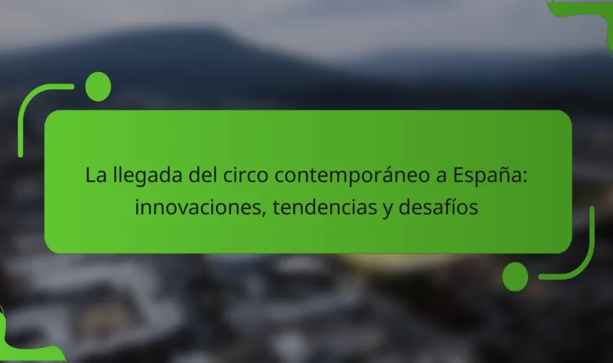 La llegada del circo contemporáneo a España: innovaciones, tendencias y desafíos
