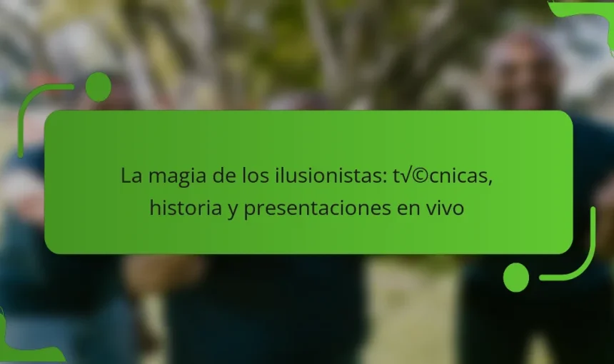 La magia de los ilusionistas: técnicas, historia y presentaciones en vivo