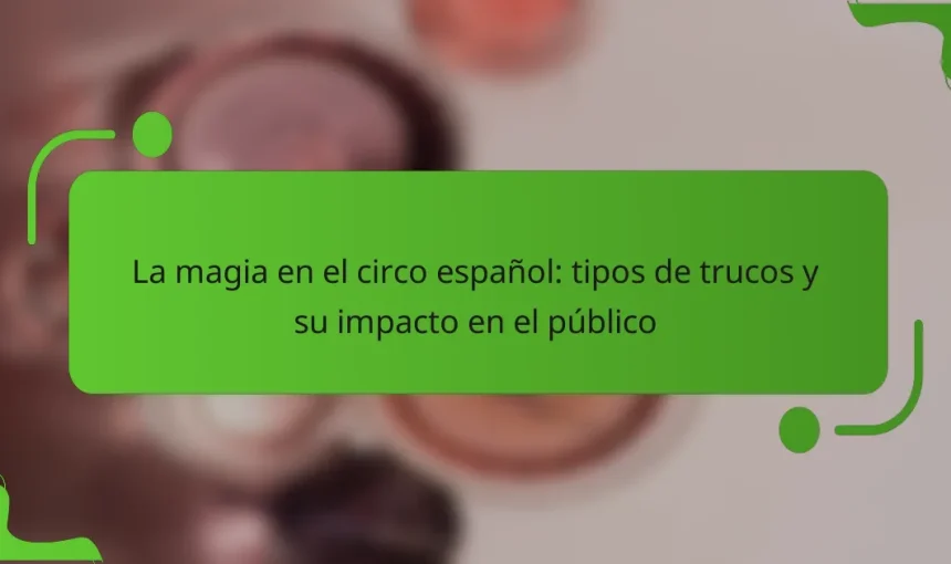 La magia en el circo español: tipos de trucos y su impacto en el público