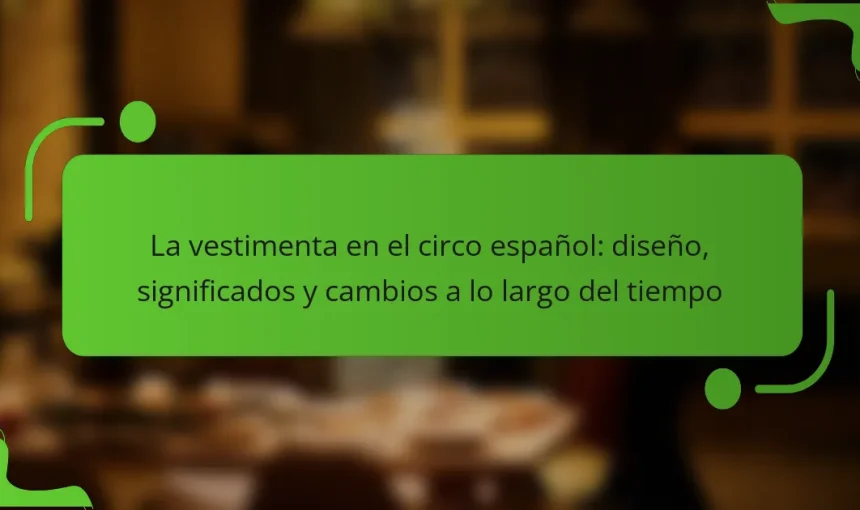 La vestimenta en el circo español: diseño, significados y cambios a lo largo del tiempo