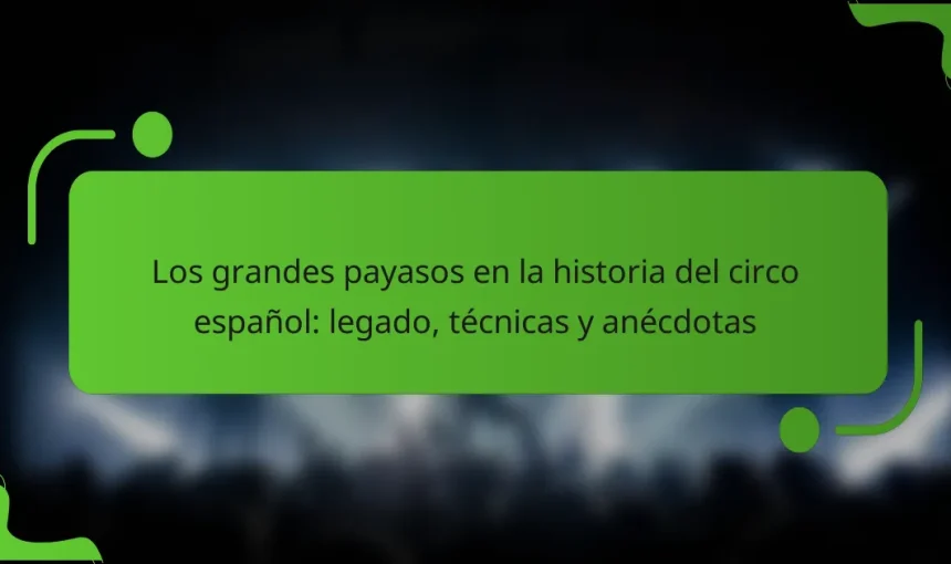 Los grandes payasos en la historia del circo español: legado, técnicas y anécdotas