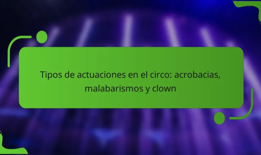 Tipos de actuaciones en el circo: acrobacias, malabarismos y clown