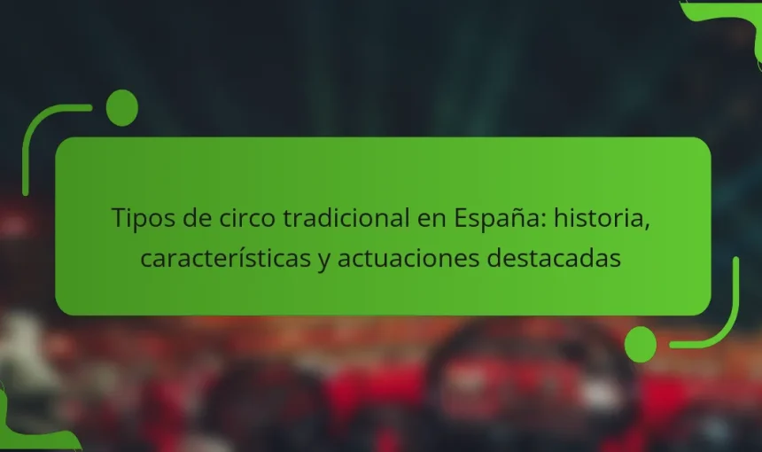 Tipos de circo tradicional en España: historia, características y actuaciones destacadas