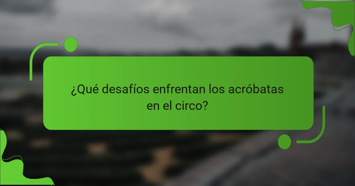 ¿Qué desafíos enfrentan los acróbatas en el circo?