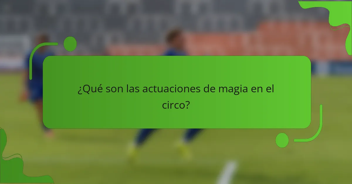 ¿Qué son las actuaciones de magia en el circo?